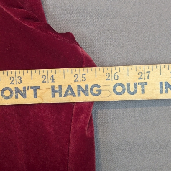 Cinema Etoile 1X Velour Embroidered Robe Red With Pockets & Zipper - Picture 15 of 15